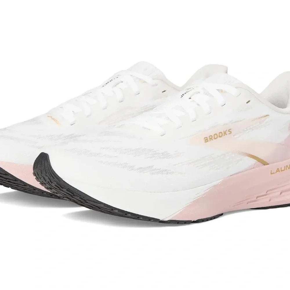 Brooks Women's Launch 11 White and Pink Running Athletic Shoes - Picture 6 of 10